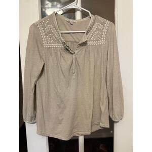 Lucky Brand Embroidered Peasant Top – Women’s Small